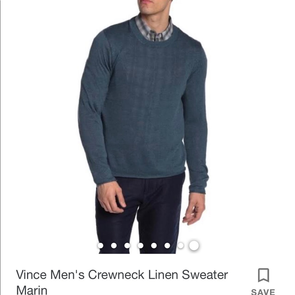 VINCE 100% linen sweater, Size M, in Marin blue